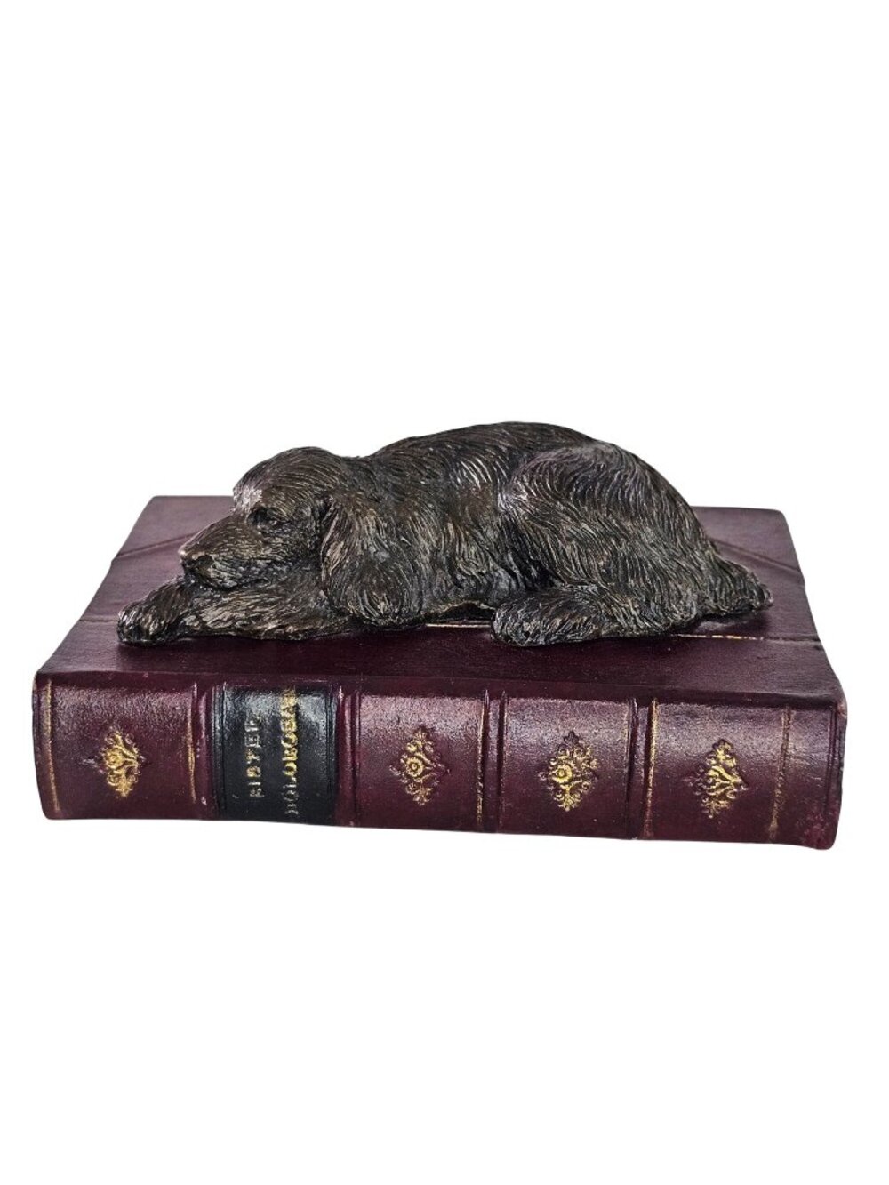 Aus Ben Studios Sleeping Cocker Spaniel Dog Figurine On Decorative Book 1987